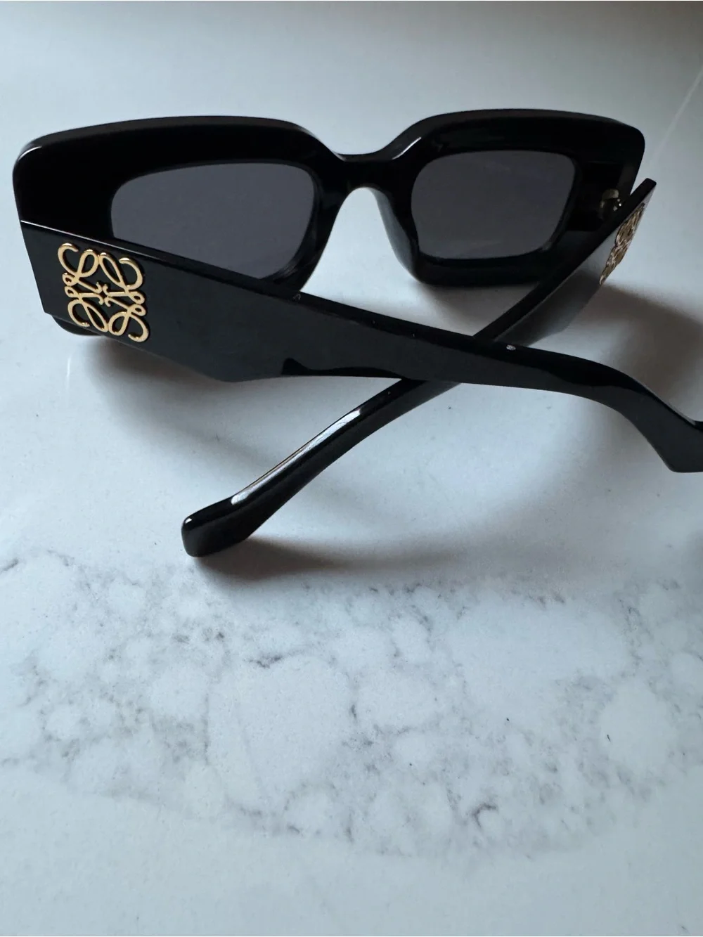 Loewe Black Sunglasses with Gold Anagram Detail